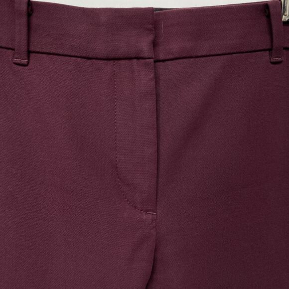 Ann Taylor Petite Ankle Pants Size 6P Burgundy Button Hem Slim Work Career - Picture 3 of 12
